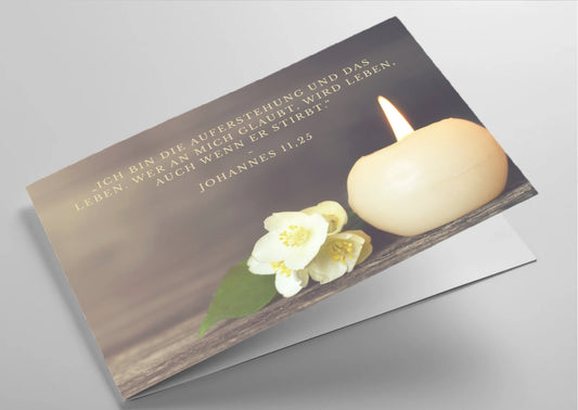 Christliche Kondolenzkarte mit Bibelvers