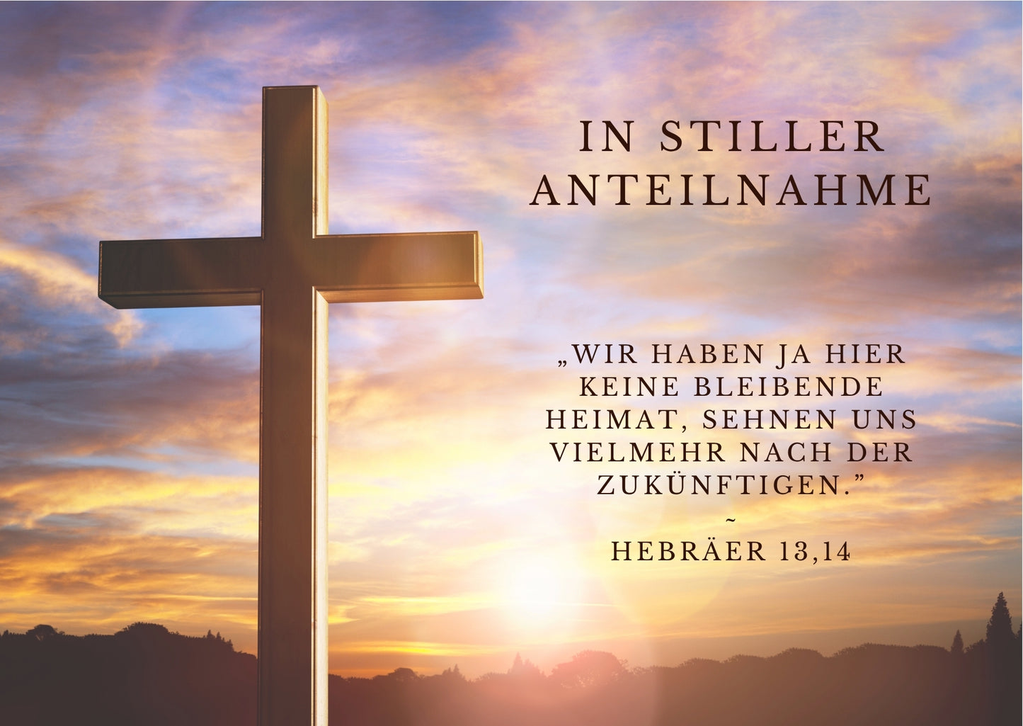 Christliche Trauerkartekarte mit Bibelvers