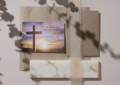 Christliche Trauerkartekarte mit Bibelvers