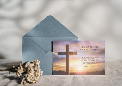 Christliche Trauerkartekarte mit Bibelvers