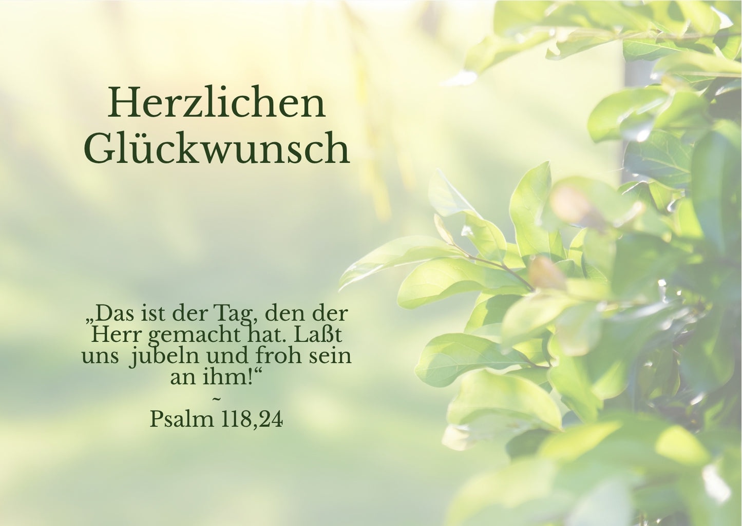 Christliche Geburtstagskarte mit Bibelvers