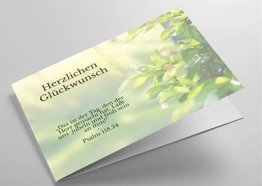 Christliche Geburtstagskarte mit Bibelvers