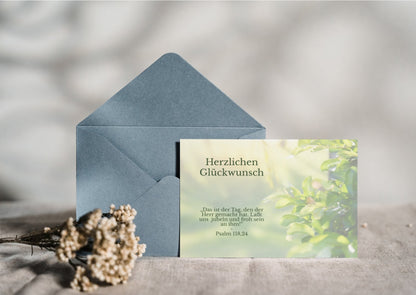 Christliche Geburtstagskarte mit Bibelvers