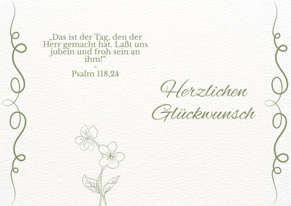 Christliche Geburtstagskarte mit Bibelvers