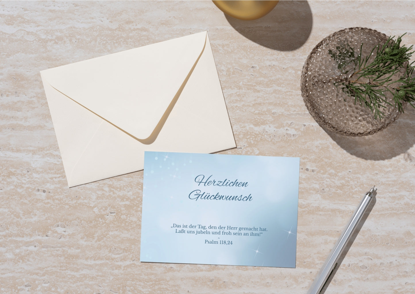 Christliche Geburtstagskarte mit Bibelvers