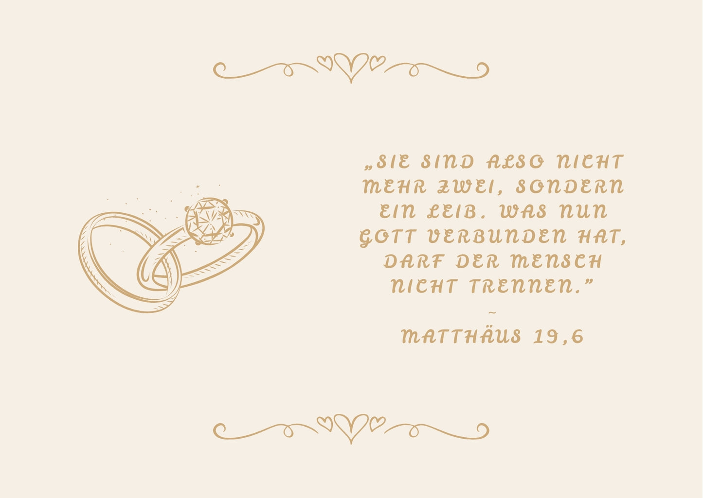 Christliche Hochzeitskarte mit Bibelvers