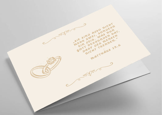 Christliche Hochzeitskarte mit Bibelvers